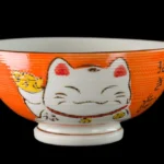 Keramická miska na ryžu kawaii Maneki Neko, zelená